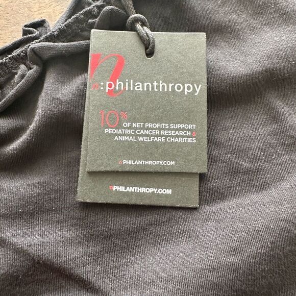NWT- n:PHILANTHROPY One Shoulder Short Sleeve Black Bodysuit - Size S - Picture 4 of 6